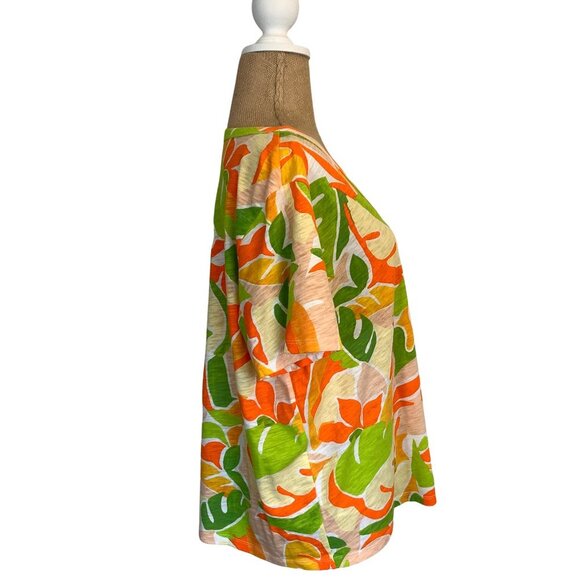 Everywear Printed Slub-Knit T-Shirt, Watermelon Palm Print, 100% Cotton, Size PL - Picture 2 of 7